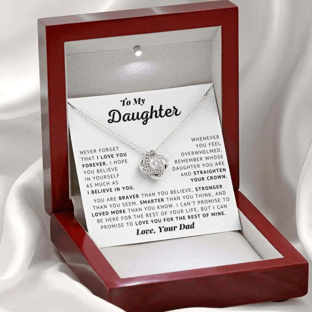 Father Daughter Gifts From Dad, To My Daughter Necklace From Dad, To Daughter Birthday Gift, Dad Daughters Gifts With Box