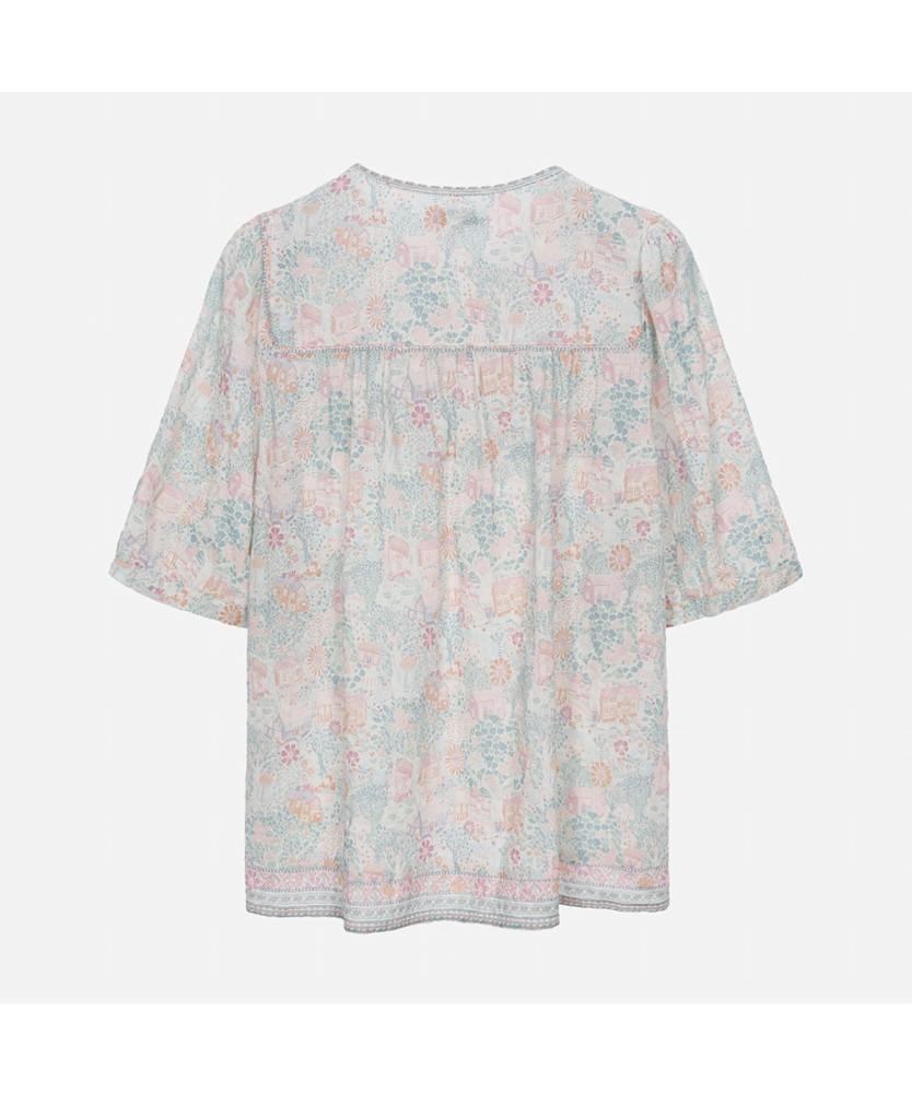 THURSDAY ISLAND Garden Village Tie-Neck Blouse_T254Abl227W