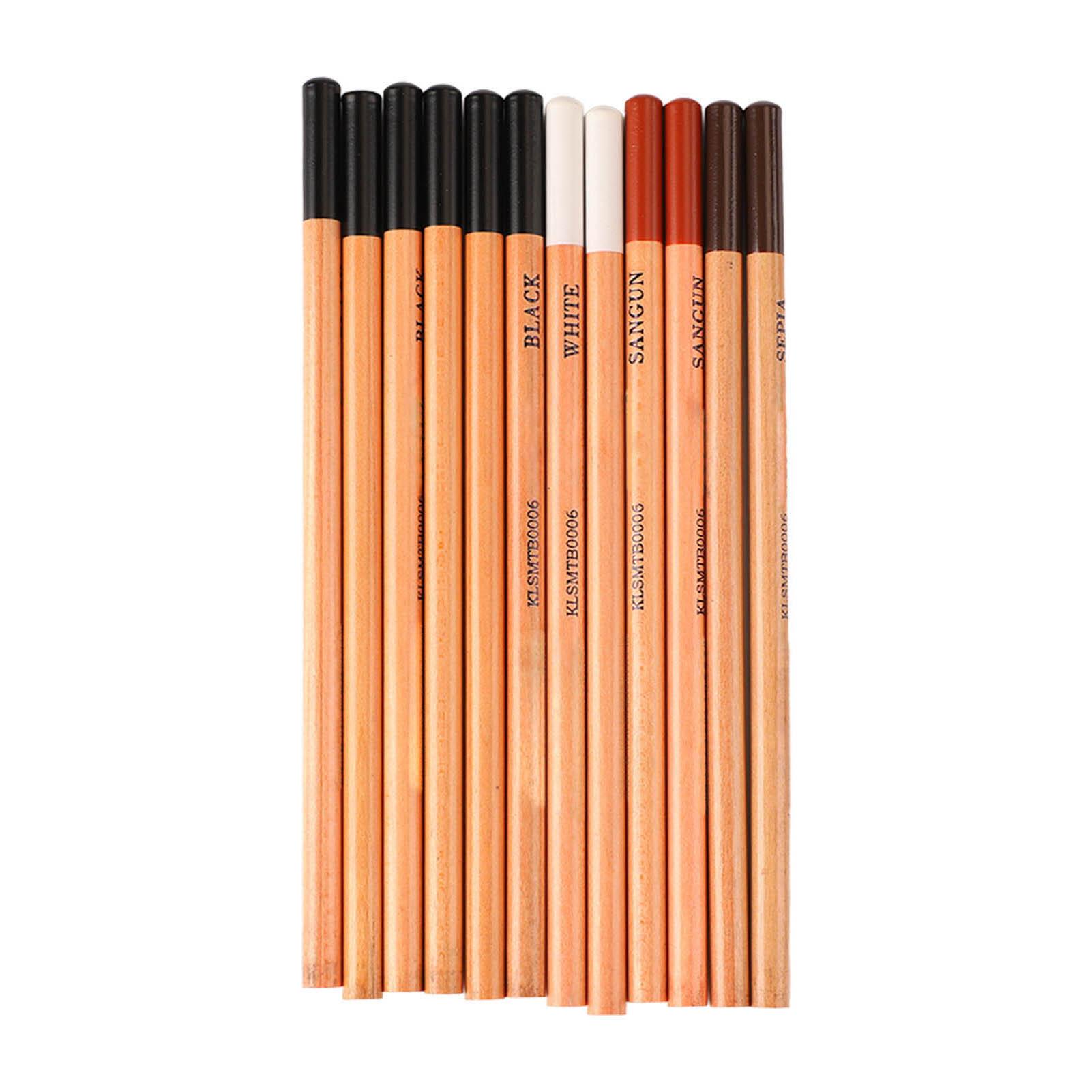

12 шт. Карандаши в деревянном корпусе Чистые Профессиональные Угольные Карандаши для Рисования для Студентов-Художников