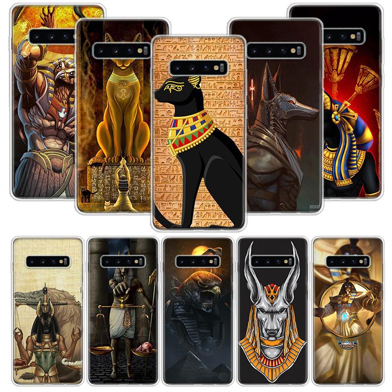 Egypt Nefertiti Anubis Ankh Cat Phone Case for Samsung Galaxy A52 A51 A50S A12 A22 A32 A72 A10S A30S A31 A71 Note 20 Ultra 10 Pl