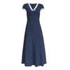 Summer Dress with V-neck, Elegant Polka Dots, Waist Slimming