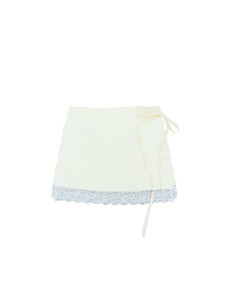 Phased Satin Strap Skirt_Cream