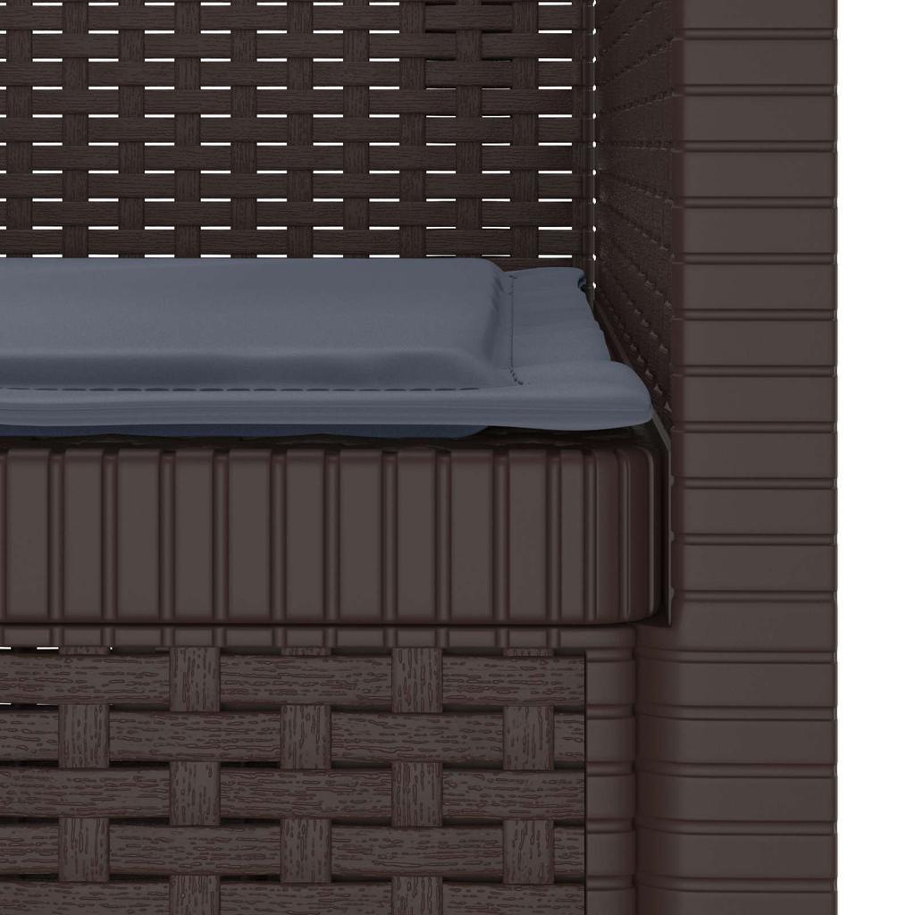 1 Seater Armchair with Cushion Rattan Look PP Brown