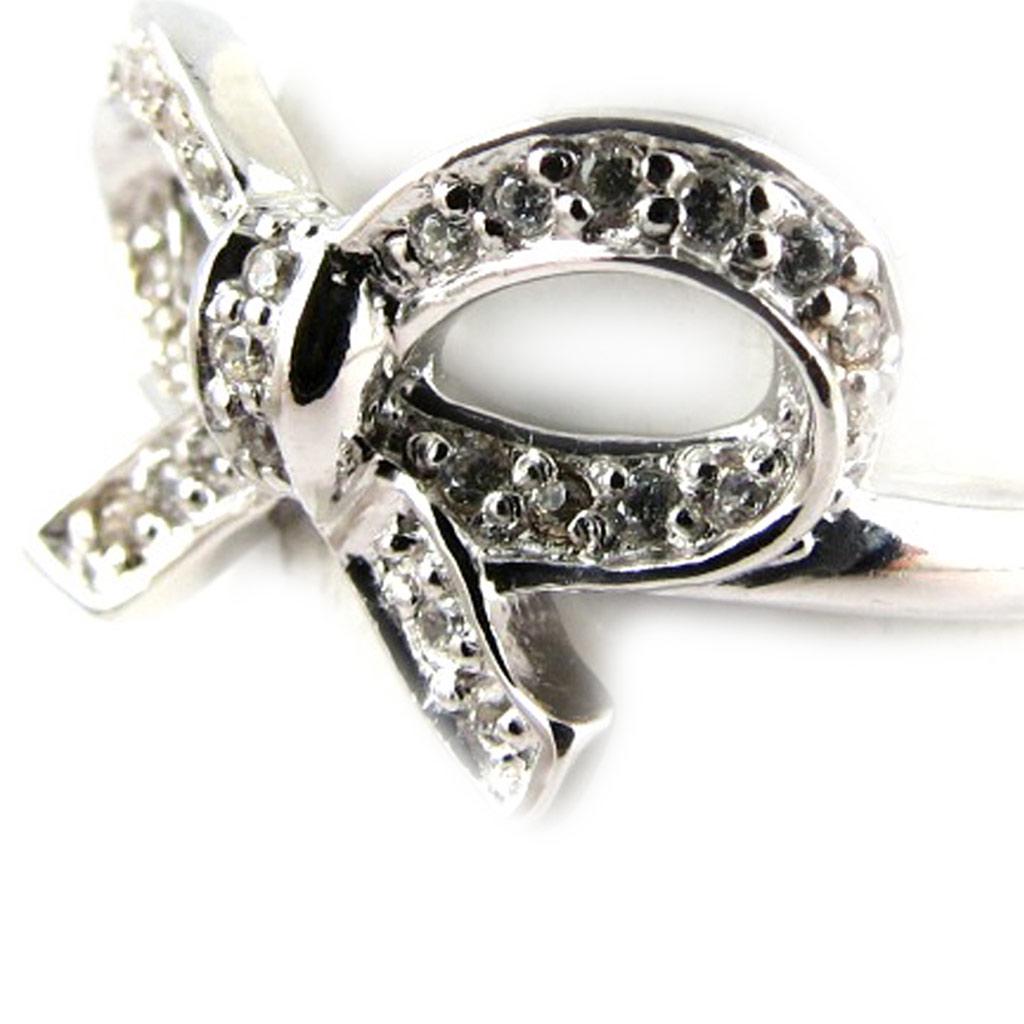 Silverring 'Romantic Knot' Silvervit (rhodiumpläterad) - 18x12 mm