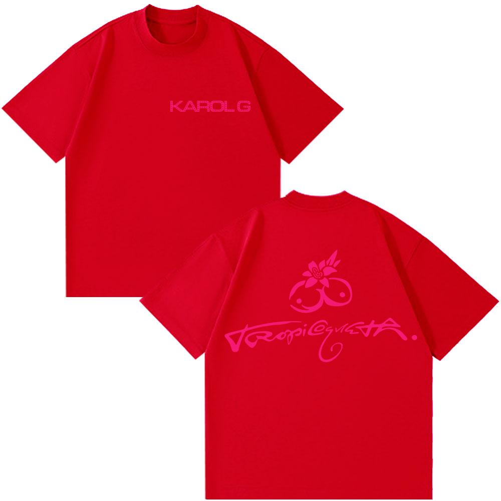 

Karol G Tropicoqueta New Album 2026 T Shirt Unisex Women Fashion Aesthetic T Shirts Oversized Soft Cotton Oneck TShirt Streetwear S