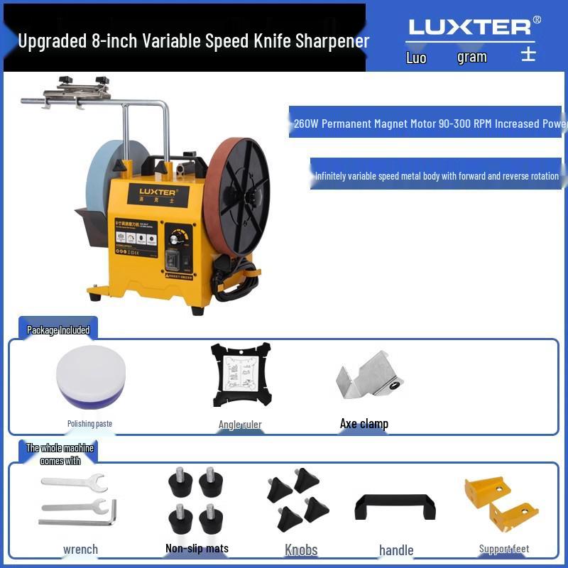 LUXTER Variable Speed Electric Knife Sharpener with Water-Cooled Grinding Wheel