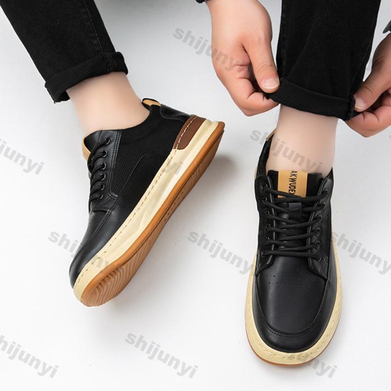 Fashion Men Shoes 2025 Spring Autumn New Fashion Breathable Mesh Non Slip Platform Sneakers Comfortable Round Toe Lace-up Casual Shoes