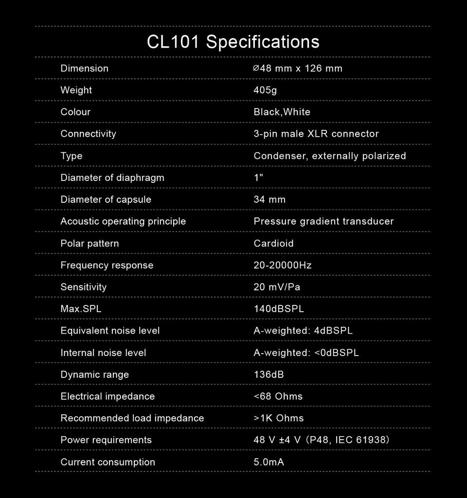 TOPPING Professional CL101 Studio Condenser Microphone, Gaming, XLR, Unidirectional, Shock Mount, Windscreen, Pop Filter, for Video Streaming, Home