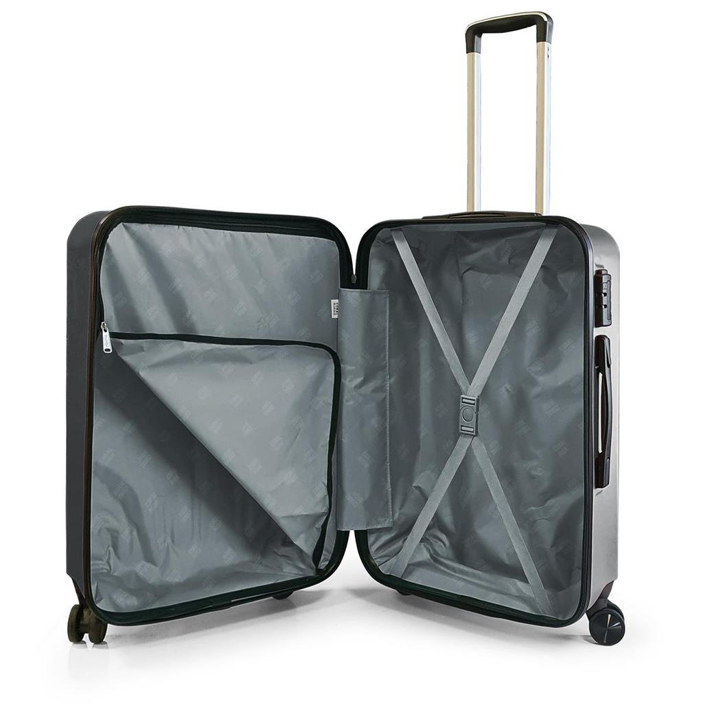 coral high ABS Dunkelgrauer mittelgroßer Koffer 16442