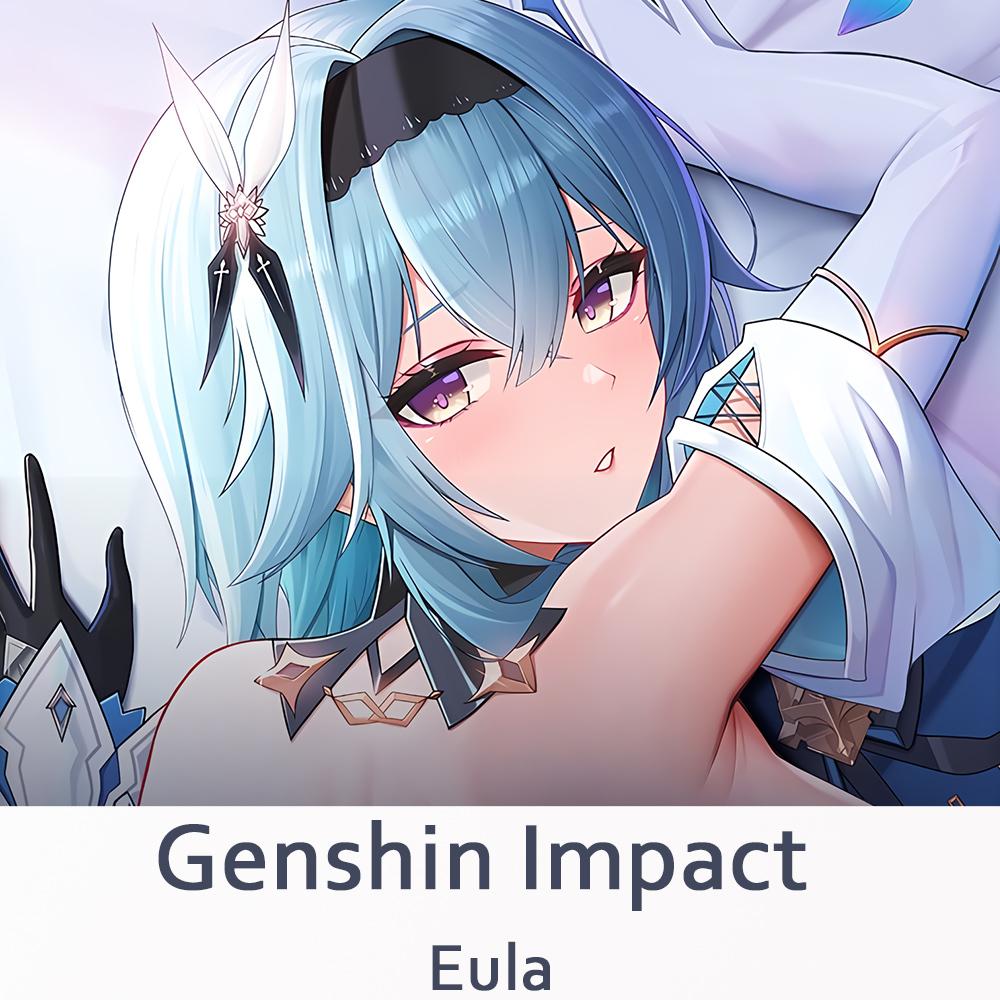 Genshin Impact Eula Dakimakura 2WAY Hing Body Case Anime Game Otaku Pillow Cushion Cover Xmas Gifts