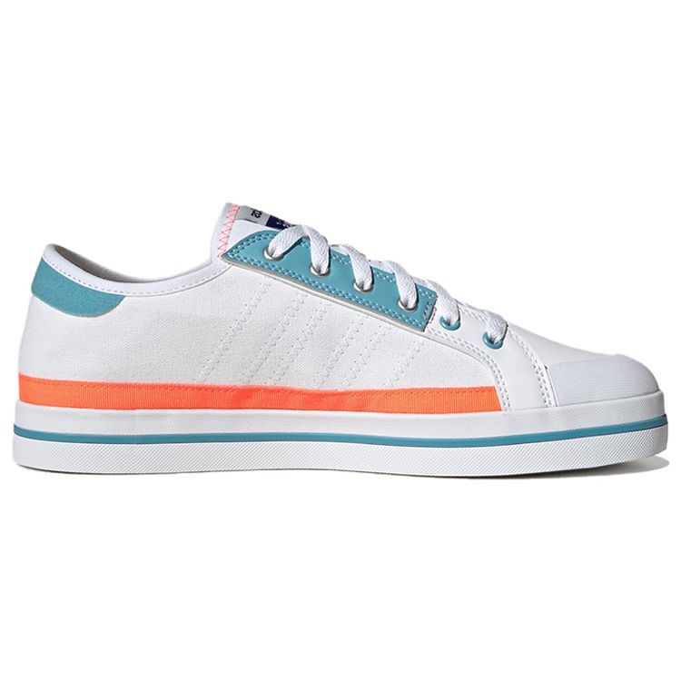 Adidas Neo City Canvas Casual Slip-Resistant Durable Low-Top Skate Shoes Unisex Sneakers White Blue Orange HQ6927