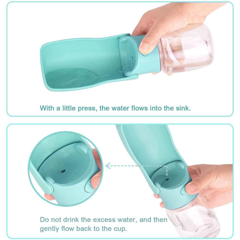 Bouteille d'eau portable pour chien 350 ml étanche pliable distributeur d'eau pour animal de compagnie pliable bol de voyage pour chien de petite et moyenne taille marche randonnée