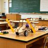 Assembly Wooden Double Engine Aircraft Model Toy Aerodynamics Experiment Demonstration Tool for Classroom Teaching
