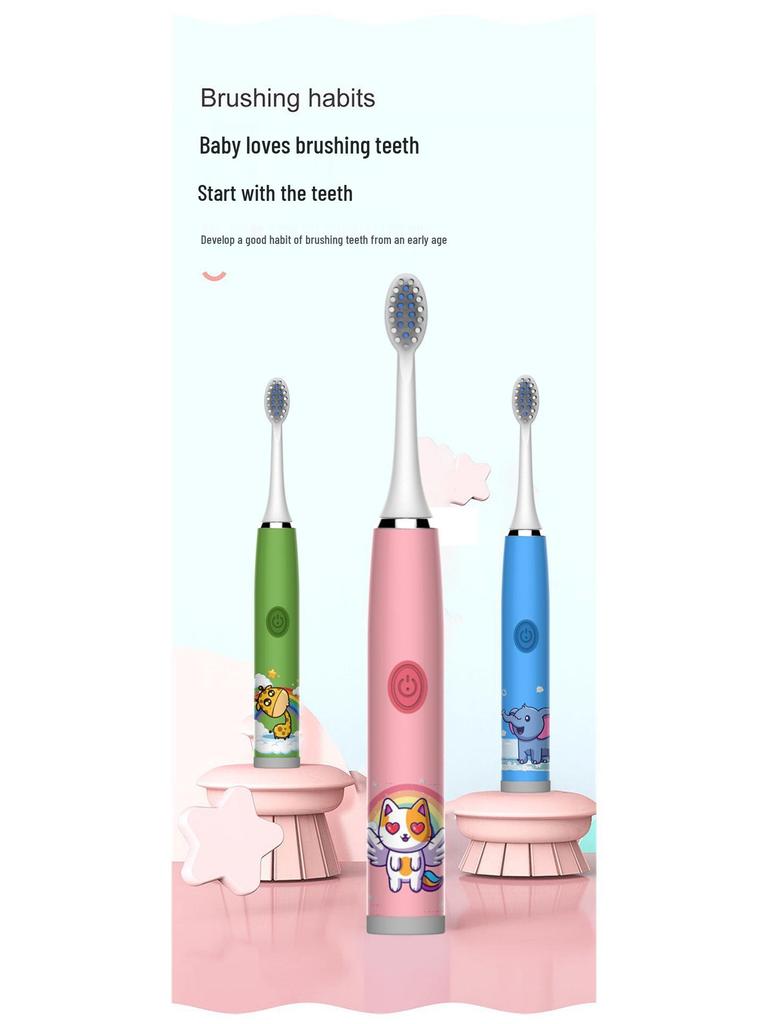 Kids' Rechargeable Sonic Electric Toothbrush & Water Flosser with Soft Bristles