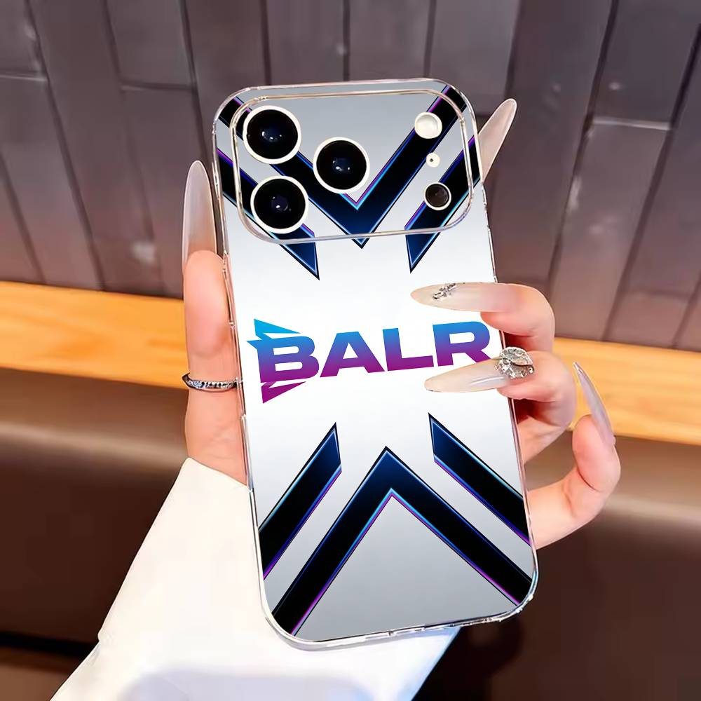

Brand B-BALR Logo Phone Case For iPhone17,16,15,14,13,12,11 Plus,Pro Max Soft Transparent Cover iPhone16