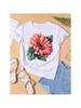 Flower Watercolor Cute Graphic T-Shirts Fashion Clothing Lady Clothes Short Sleeve Wounisex Print Female Shirt Casual Tee