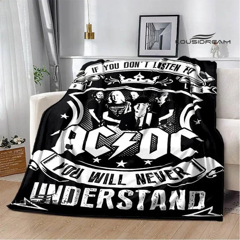 3D Retro Rock band AC/DC printed blanket Picnic blanket Warm Flannel blankets Home bed linings blankets for beds Birthday Gift