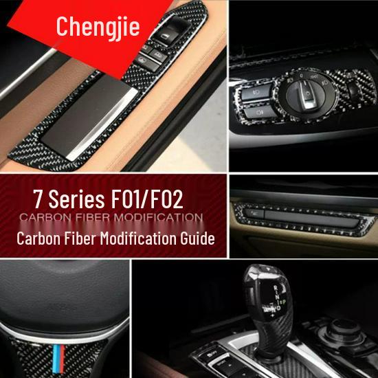 Carbon Fiber Center Console Sticker for BMW 7 Series F01 F02 Interior Modification 730 740 750li