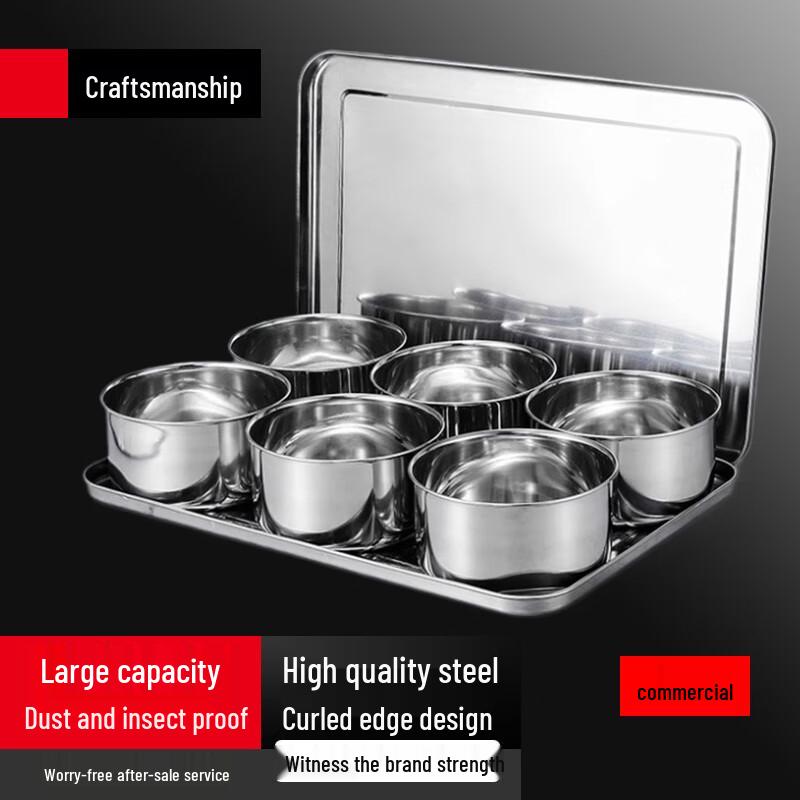 

Yingbai Stainless Steel 6-Compartment Seasoning Box Set