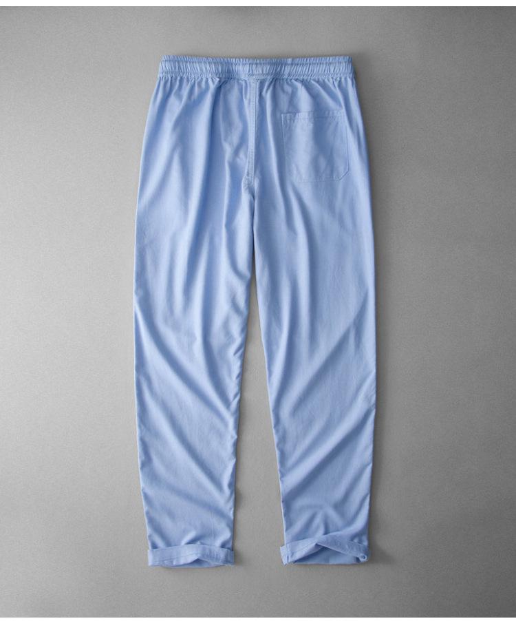 Men's Plus Size Cotton Linen Elastic Waist Trousers - Loose Straight Leg Summer Pants