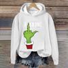 Women's Fashion Casual Long Sleeve Christmas Printed Round Neck Hooded Sweatshirt Top