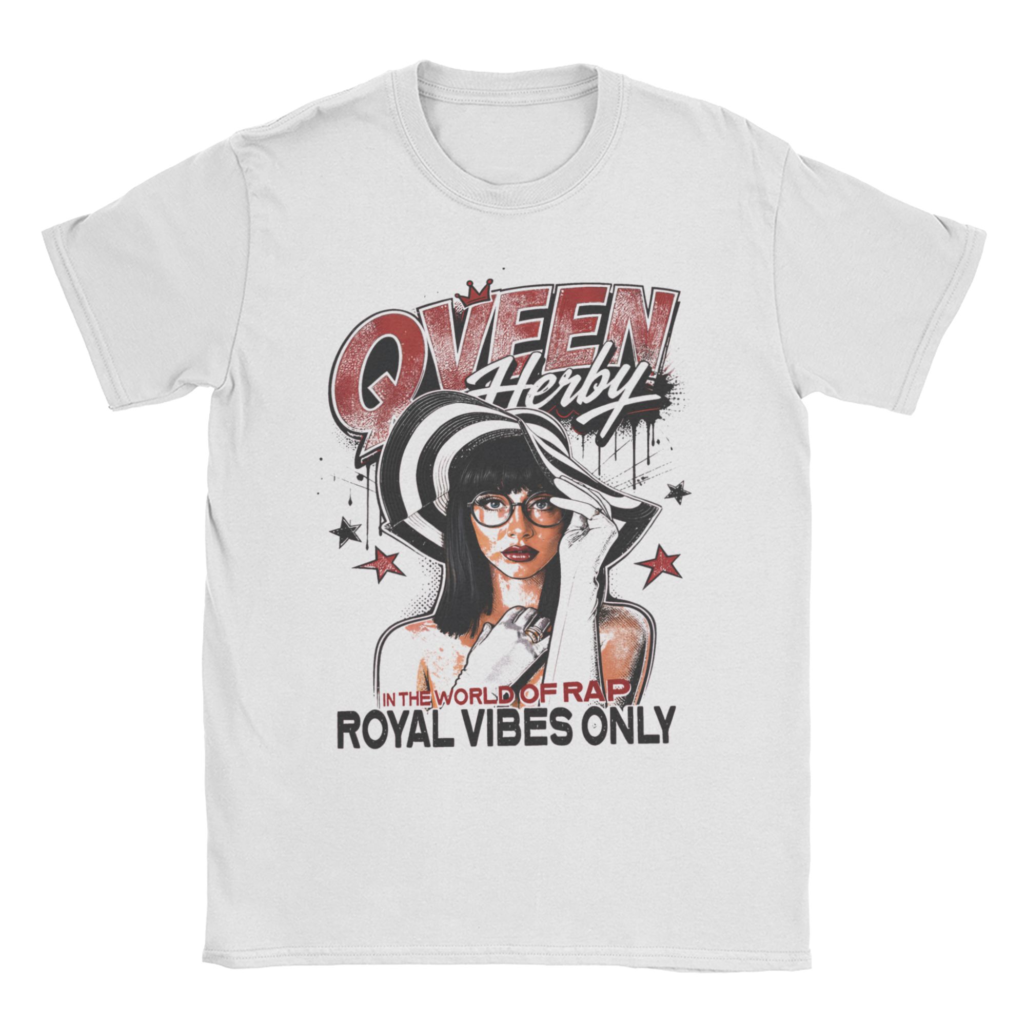 in the world of rap Qveen Herby TShirt Unisex Women Humorous Pure Cotton Tees O Neck Short Sleeve T Shirt Original Clothing S