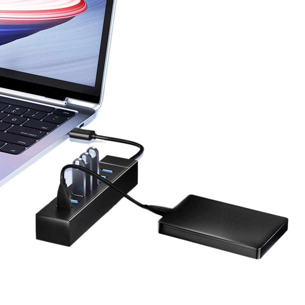 USB 3.0 High-Speed Multi-Port Hub with Vertical Extension for Laptops and Desktops.