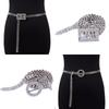Gold And Silver Rhinestone Thin Belt Fashion Women Elegant Waist Chain With Heart Buckle Belt Skirts Jeans Accessories