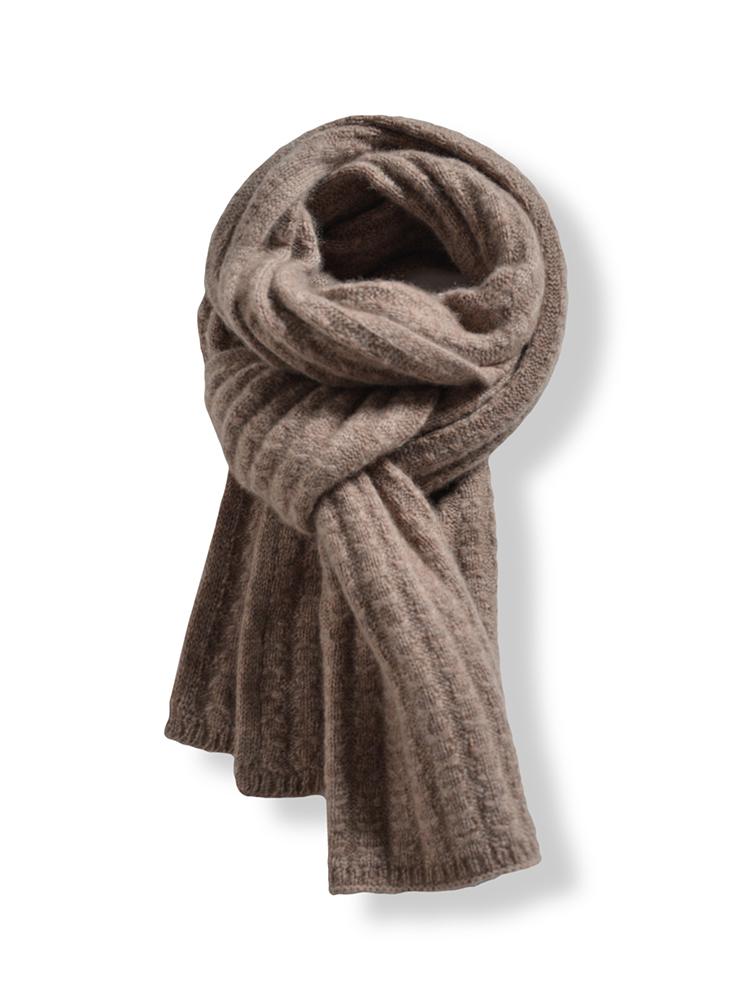 100% Cashmere Twisted Flower Thick Knitted Scarf For Women Multifunctional Solid Color Versatile Warm And Neck Protection Scarf