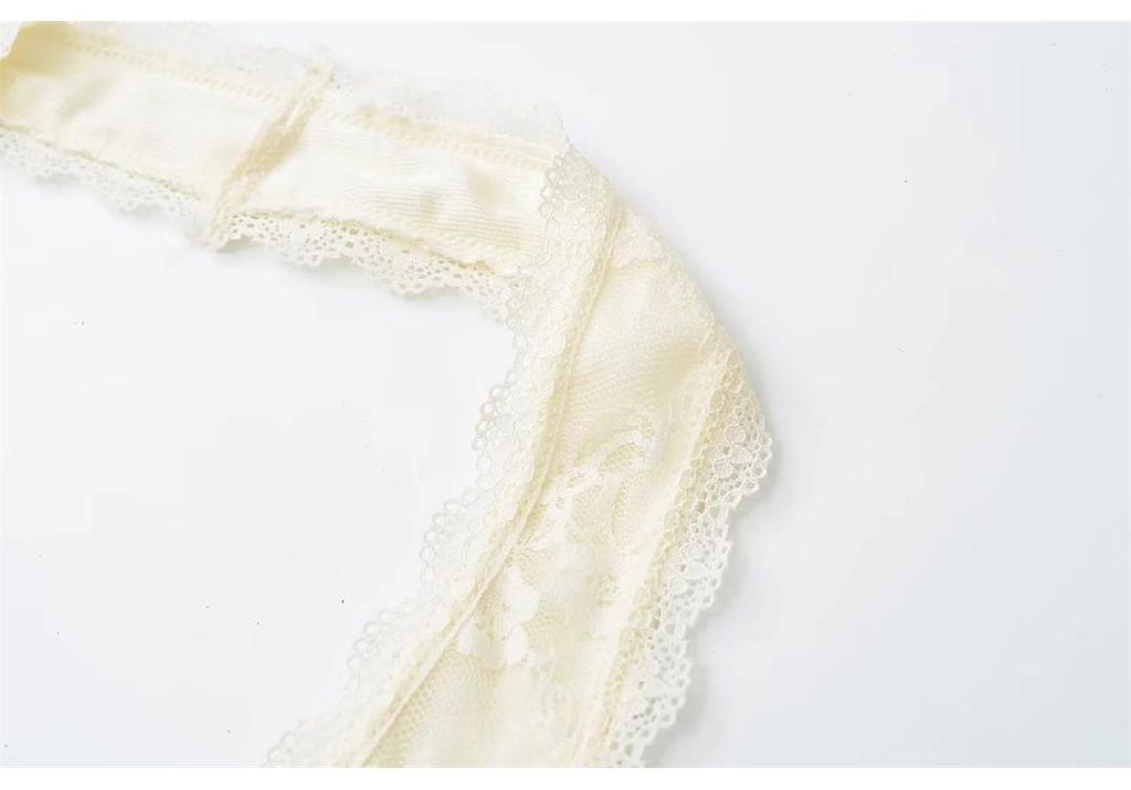 American-Style U-Neck Halter Bow Camisole with Chest Pads - Women's Lace Jacquard Slimming Top