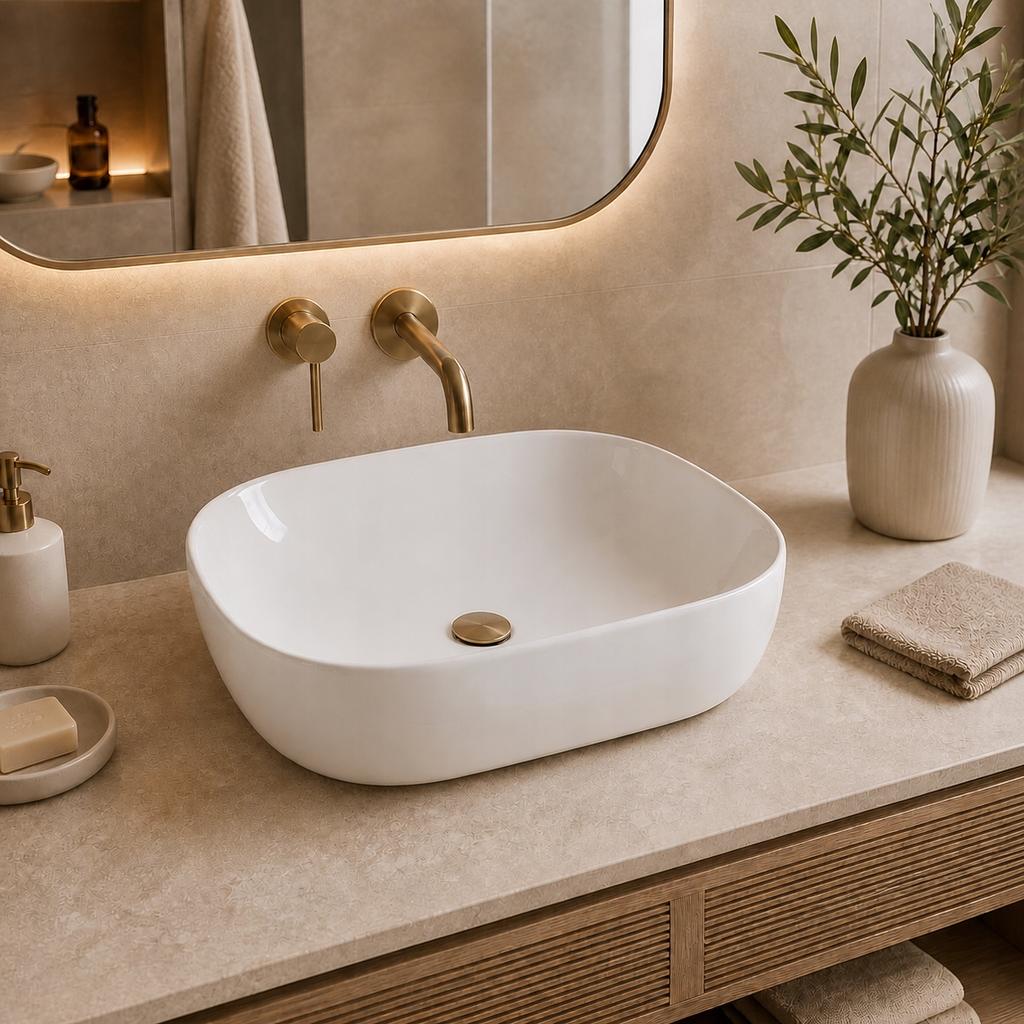 Bella countertop washbasin 50.5X40.5 CM oval white