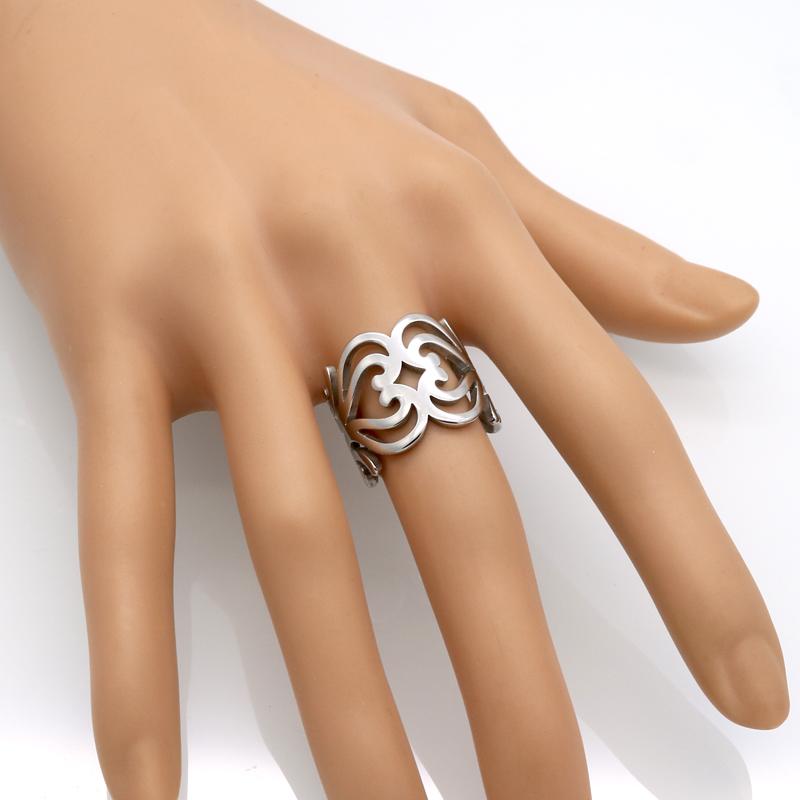 Rustfritt stål gullfarge hul hjerte ring jubileum løfte ring for kvinner mote smykker gave