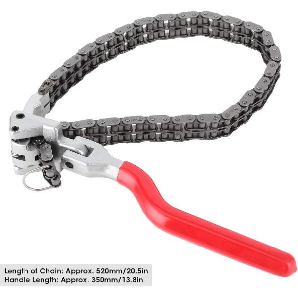 Oil Filter Wrench,Acouto Chain Wrench Spanner 13.8in Long Handle Adjustable Oil Filter Spanner,Auto Car Repairing Tool Removal Hand Tool Self
