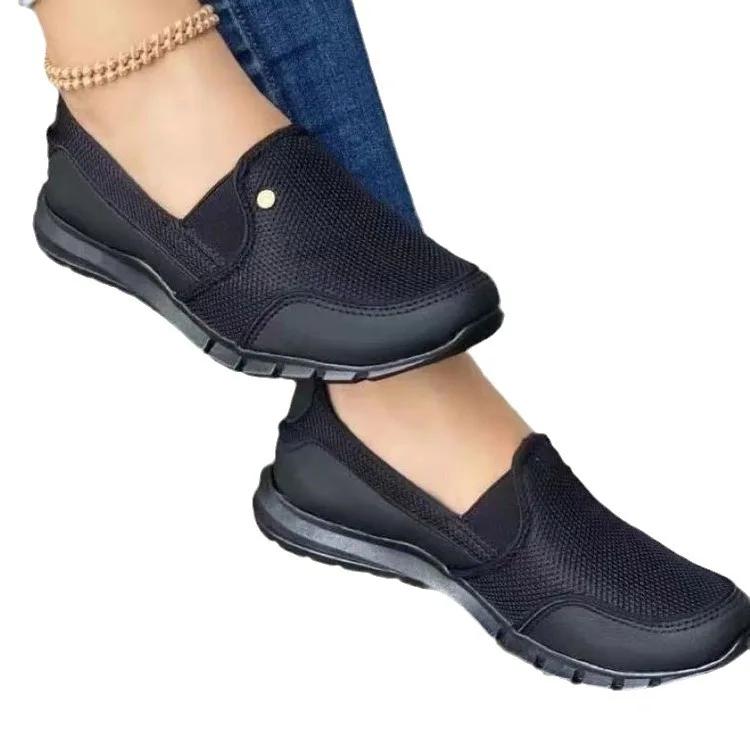Fashion Women Shoes Platform Sneakers New 2024 Summer Breathable Single Shoe Female Soft Sole Flat Shoes Casual Board Shoes Plus Size 43