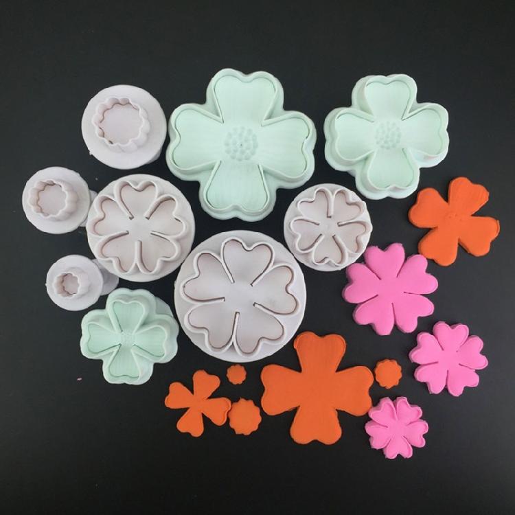 Set of 3 3D Biscuit Molds Flower Shaped DIY Baking Accessories for Baking Lovers