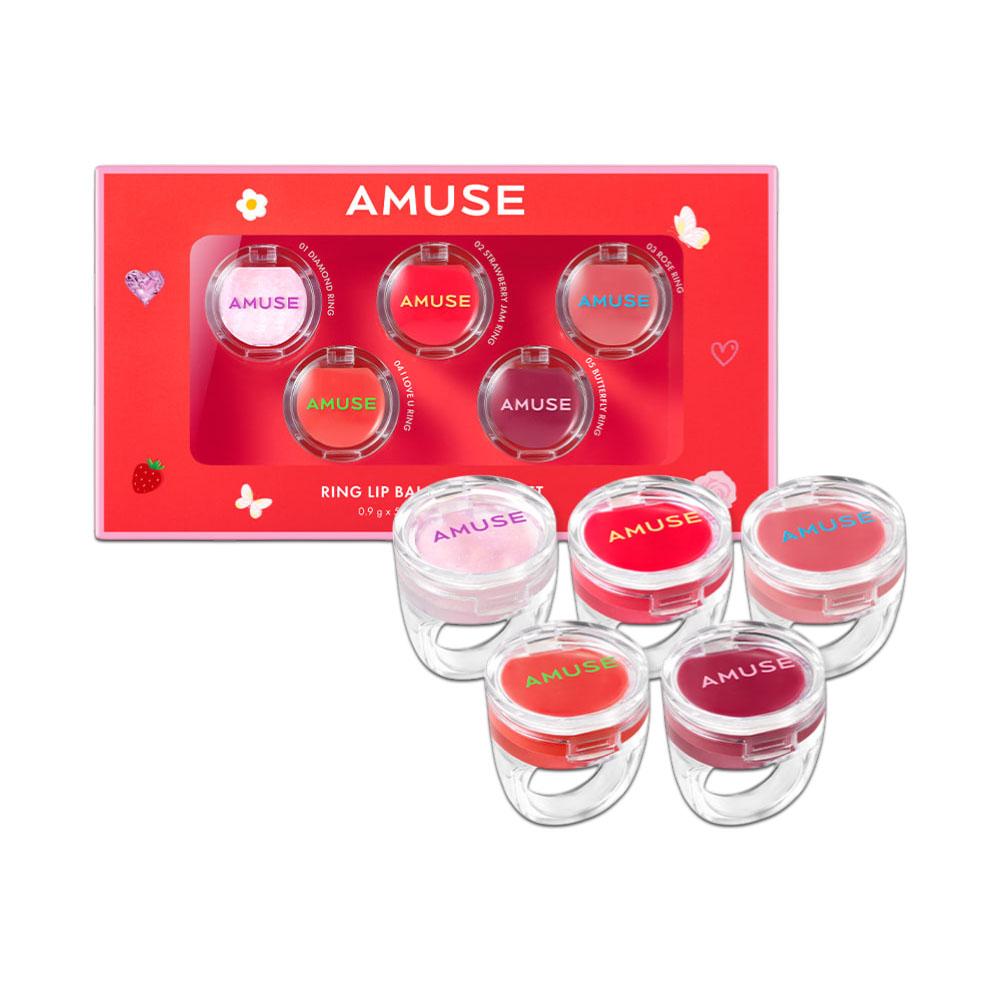 

AMUSE Ring Lip Balm Jewelry Set – 5-Piece Limited Edition Tinted Balm Collection 5-Piece Set
