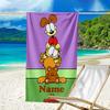 Custom Name Ultrasoft Beach Towel With Garfield Themeideal For Pool Camping Diving Perfect Travel Essential Vibrant Beach Towel