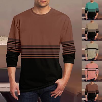 Men's T Shirt O-Neck Clothing Apparel Outdoor Long Sleeve Print Fashion Designer Vintage