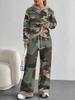 Color Graffiti European and American Autumn and Winter Casual Long-sleeved Suit Women's Hooded Sweater Trousers Two-piece Set