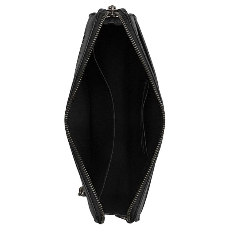 Coach 25 Brand Logo Zipper Closure Faux Leather Clutch Medium Men Clutch Charcoal CW168-QBMI5