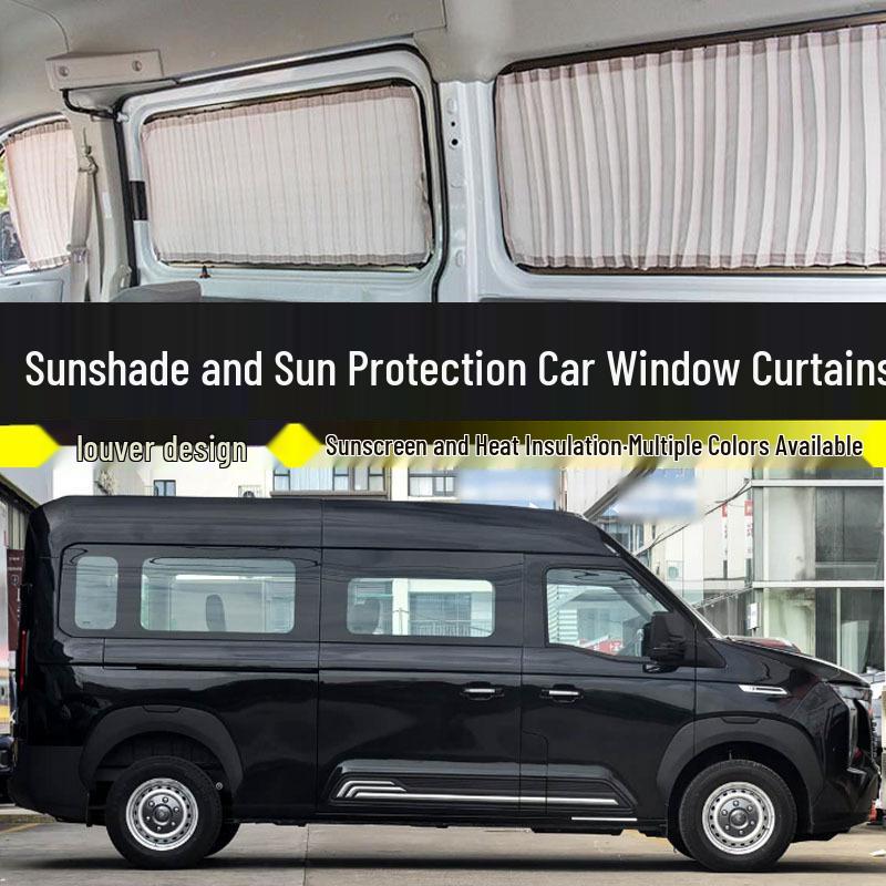 Sinotruk Pioneer V PRO Sun Visor Mid-Axis Car Curtains - Double Rail Blackout and Heat Insulation.