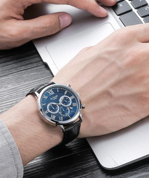 Seinteuseukoteuleondeon St3051L Osiris Chronograph Men'S Leather Watch 3 Models