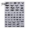 Long Lasting Nail Manicure Sets Halloween Art Stickers, 3D Embossed Skeleton Hand Pumpkin Bat Party Decorations Black Decals, Self-Adhesive
