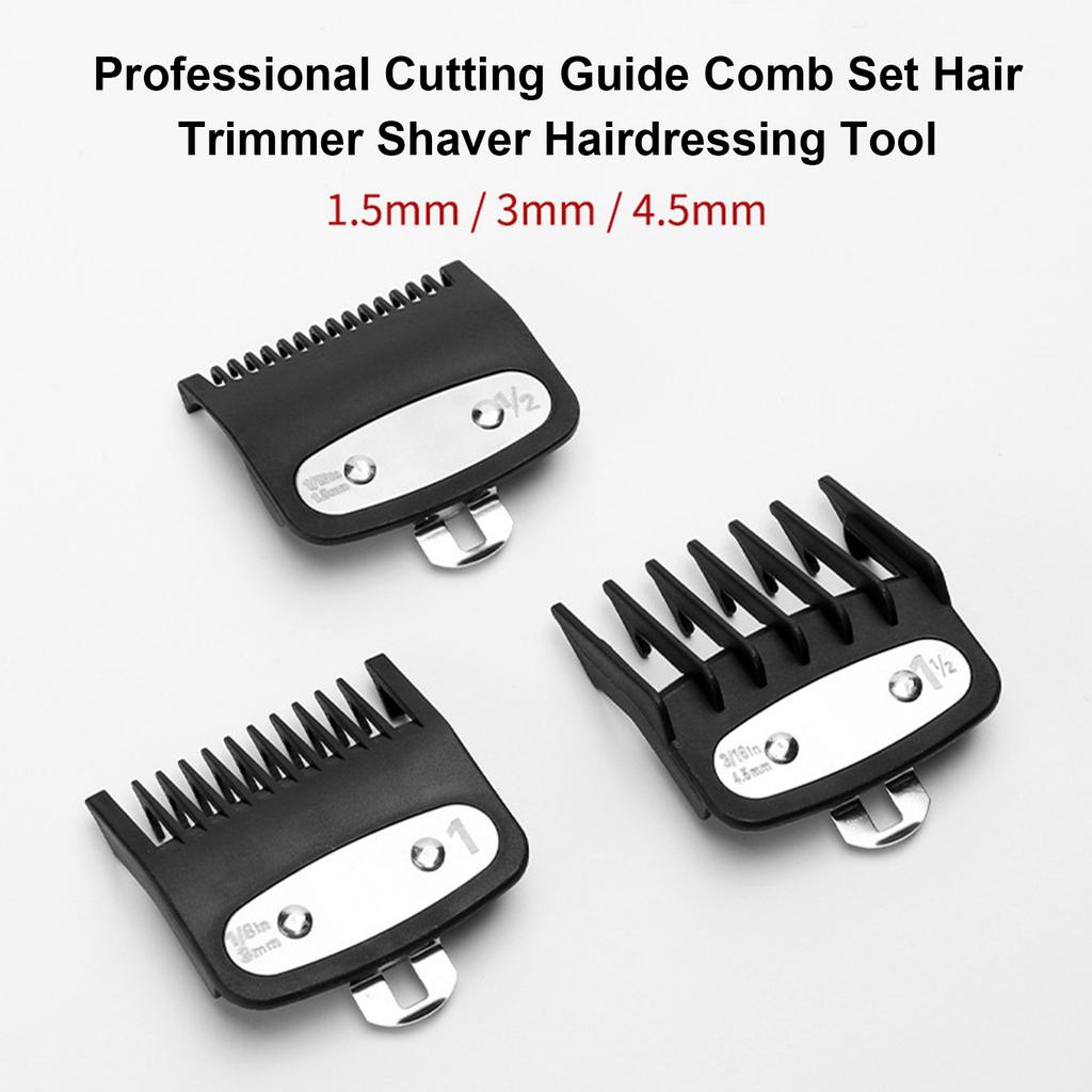 3 Sizes Professional Cutting Guide Comb Set Limit Comb Set Compatible with Wahl Electric Hair Trimmer Shaver Hairdressing Tool