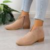 Women Booties Autumn Suede  Boots Women Size 43 Platform Boots Side Zipper Heeled Ankle Boots Botas De Mujer