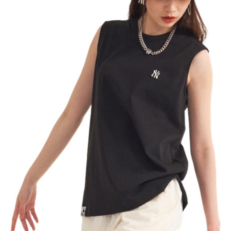 MLB New York Yankees Classic Letter Print Sports Sleeveless T-Shirt Unisex Tops Black 3ATK01023-50BKS