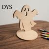 Split Bracket Candle Holder Halloween Ghost Shadow Candles Holder, Spooky Wooden Candlestick Decoration, Funny Party Props Vintage Tea Light Stand for