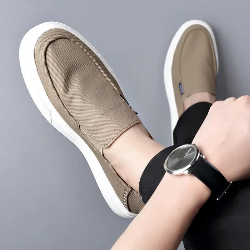 Fashion Designer New Net Thick Soled Man Canvas Shoes Spring Autumn Fashion Retro Slip-on Breathable Lightweight Outdoor Men's Sneakers