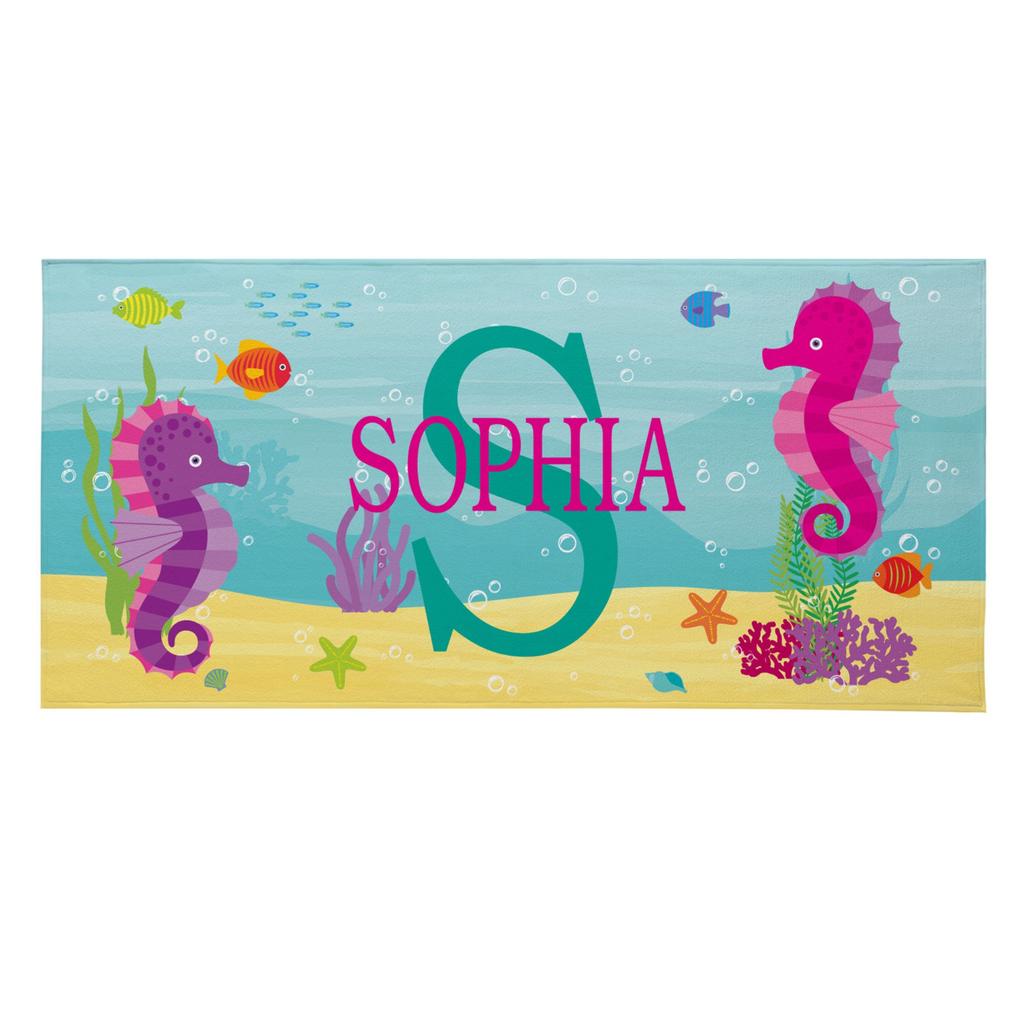 Telo Mare Colorato con Creature Marine Sottomarine, Carino Animale Marino Telo Mare Estivo per Bambini e Giornate in Spiaggia