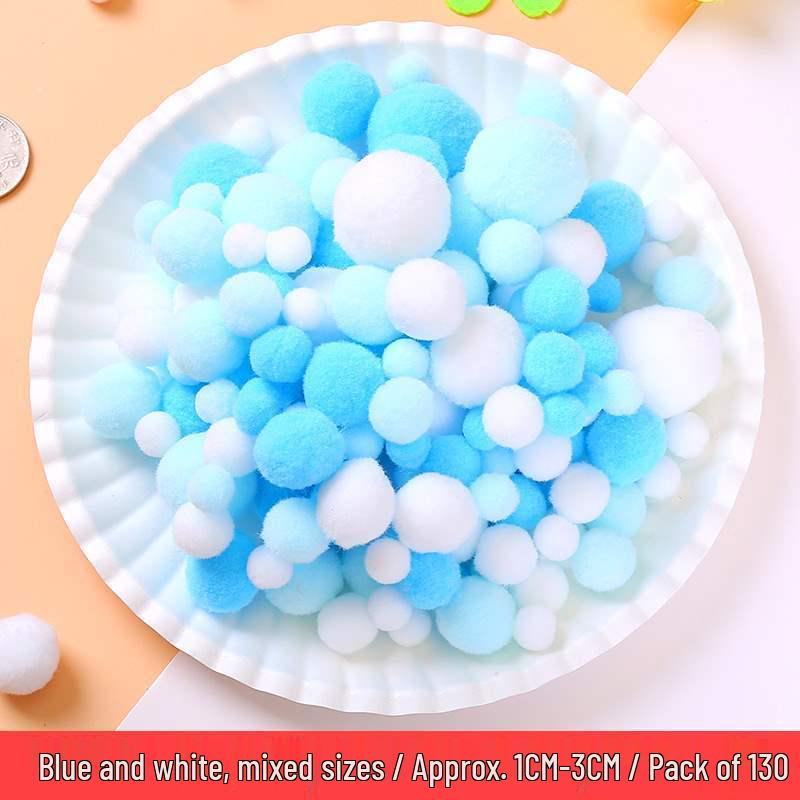 Mixed Color Fluffy Pom Poms: High Elasticity Handmade Plush Balls for DIY Decorative Accessories